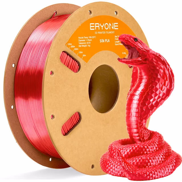 ERYONE Silk PLA — Metallic Fuchsia Filament spool, Metallic Fuchsia