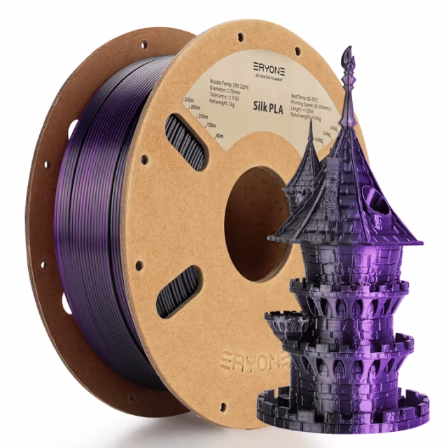 Silk PLA Dual-Color — Black & Purple