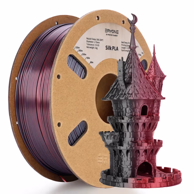 Silk PLA Dual-Color — Black & Red