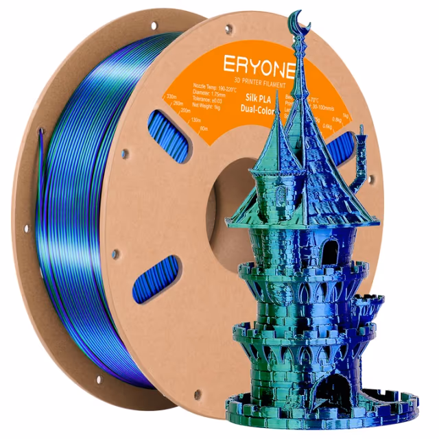 Silk PLA Dual-Color — Blue & Green