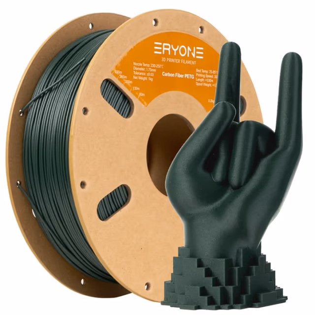 ERYONE Carbon Fiber PETG (PETG-CF) — Green Filament spool, Green