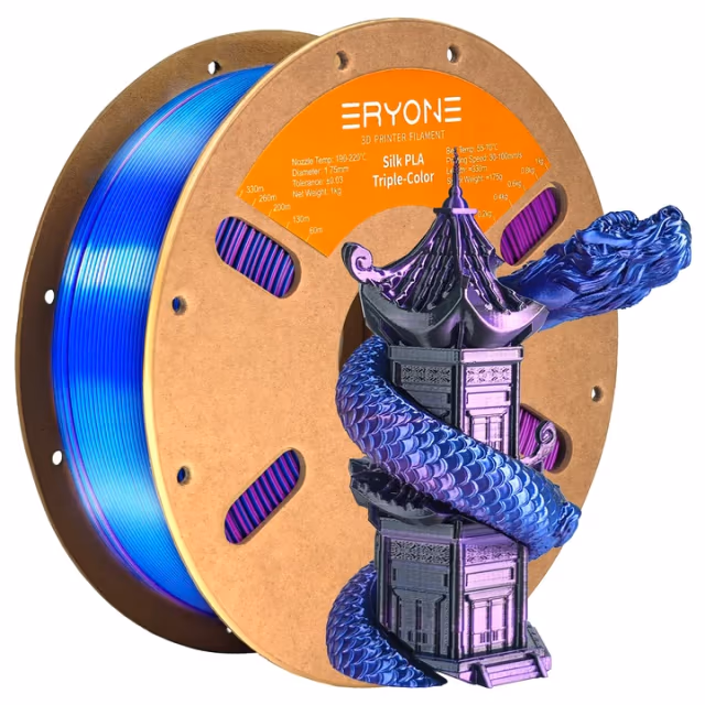 Silk PLA Tri-Color — Black & Blue & Purple
