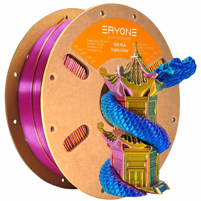 Silk PLA Tri-Color — Gold&Blue&Purple