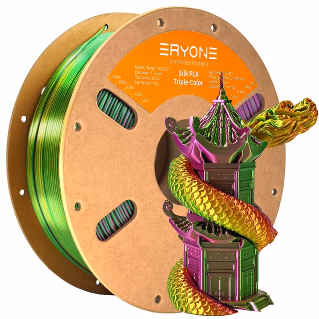 Silk PLA Tri-Color — Gold&Green&Purple