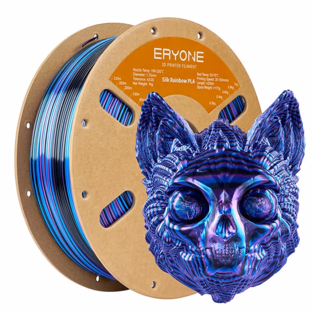 Silk Rapid Rainbow PLA — Obsidian- black&blue&purple